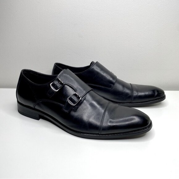 Vince Camuto Double Monk Strap Shoes Mens Sz 11 Gabriel Black Leather main image 13